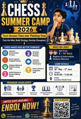 Pratibhalaya-Chess Summer Camp 2026 for Kids