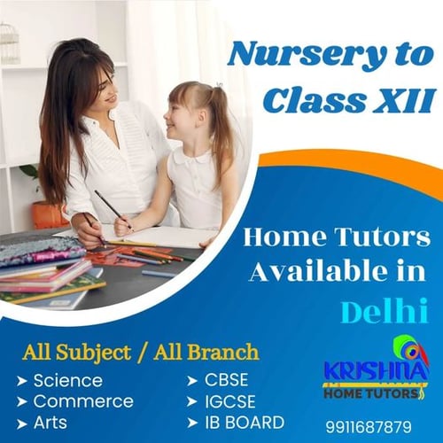Krishna Home Tutors-Nursery to Class 12th Home Class