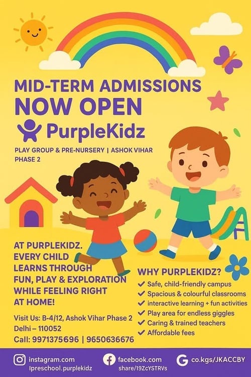 Purple Kidz  -  Admissions Open For Kids