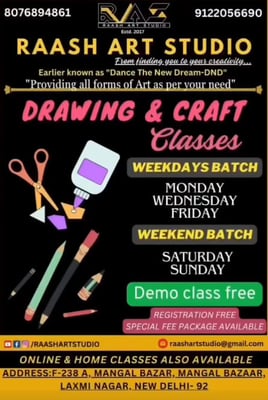 Raash Art Studio-Drawing and Craft Classes
