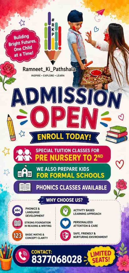 Ramneet Ki Pathshala-Admissions Open