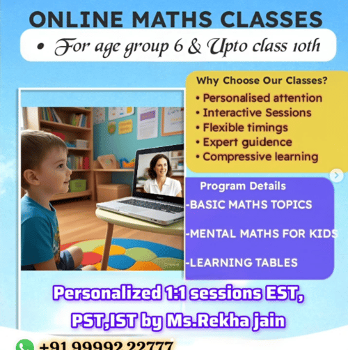 Rekha Jain Vedic Maths  -  Online Maths Classes