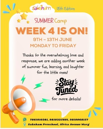 SAKSHAM PRE SCHOOL  -  Summer Camp(13th Edition)