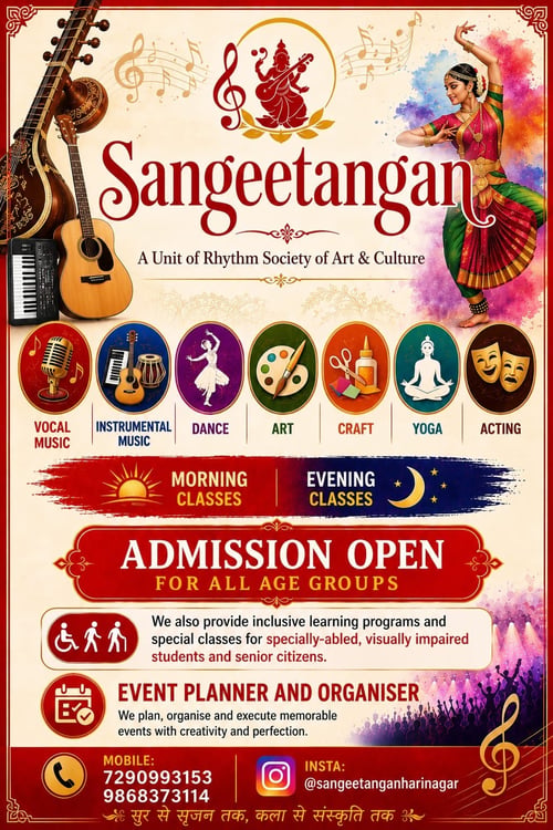 SANGEETANGAN-Music Dance Art and Performing Arts Classes