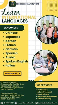 SHIKSHA PRIVATE TUTORS-Learn International Languages Online