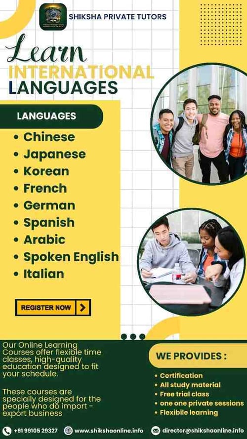 SHIKSHA PRIVATE TUTORS-Learn International Languages Online