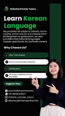 SHIKSHA PRIVATE TUTORS-Learn Korean language
