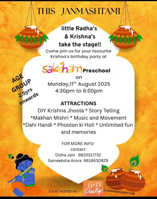 Saksham Pre-school  -  Janmashtami Workshop