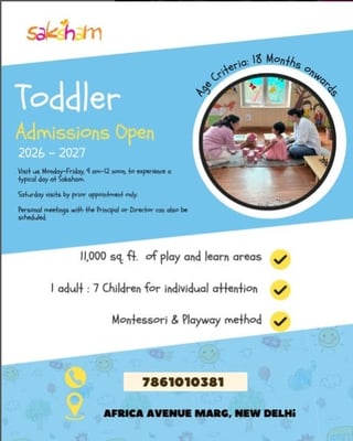 Saksham Pre-school - Toddlers Admissions Open