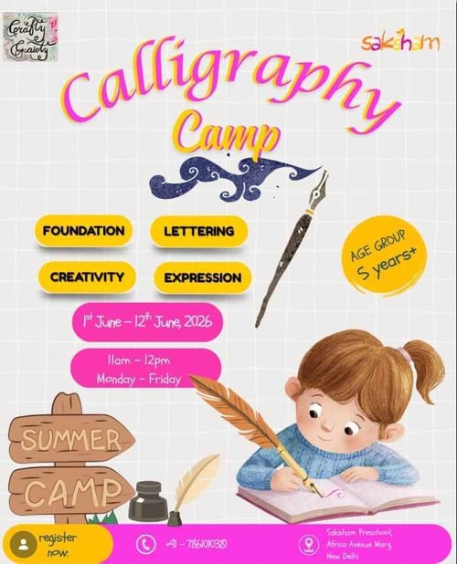 Saksham Pre-school-Calligraphy Summer Camp