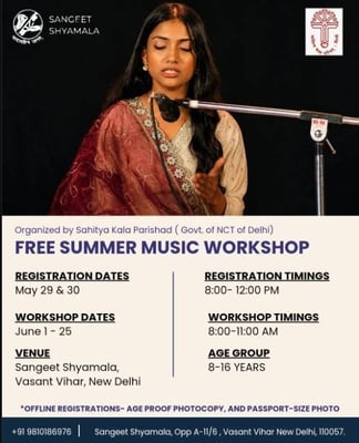 Sangeet Shyamala-Free Summer Music Workshop 2026