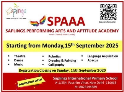Saplings Pre School - Admissions Open