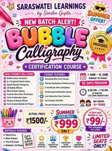 Saraswatei Learnings-Bubble Calligraphy Certification Course for Kids