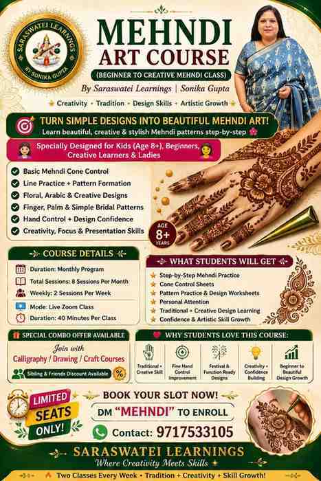 Saraswatei Learnings-Mehndi Art Course for Kids