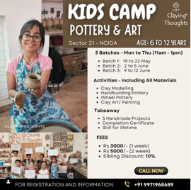Claying Thoughts Pottery Studio-Kids Pottery and Art Camp