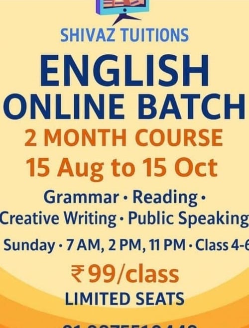 Shivaz Tuitions  -  Online English Classes