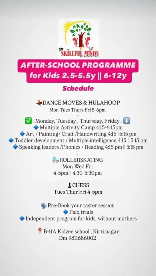 Skillful Minds  -  AFTER-SCHOOL PROGRAMME FOR KIDS (KIRTI NAGAR)