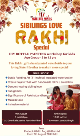 Skillful minds-Diy Bottle Painting workshop for kids (Sibilings love Rakhi Special)