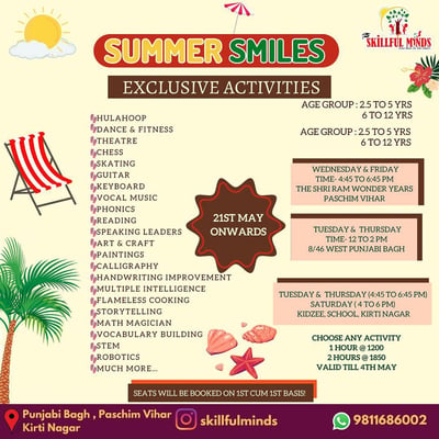 Skillful minds-Summer Smiles Exclusive activities