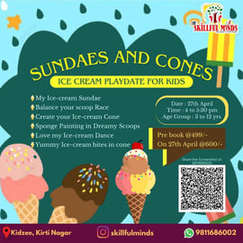 Skillful minds-Sundaes And Cones Ice Cream Playdate for kids