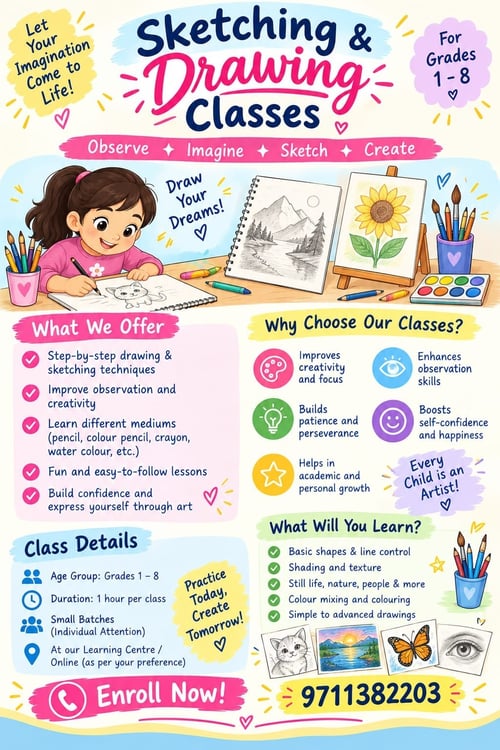 SmartKid Abacus classes-Sketching and Drawing Classes
