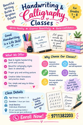 SmartKid-Handwriting and Calligraphy Classes