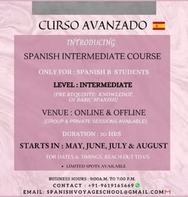 Spanish Voyage School  -  Spanish Intermediate Course