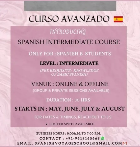 Spanish Voyage School  -  Spanish Intermediate Course