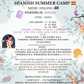 Spanish Voyage School  -  Online Spanish Summer Camp