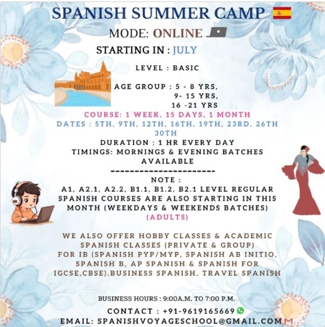Spanish Voyage School  -  online spanish summer camp ( July 2025 )