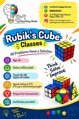 Sparkling Minds-Rubiks Cube Classes for Kids