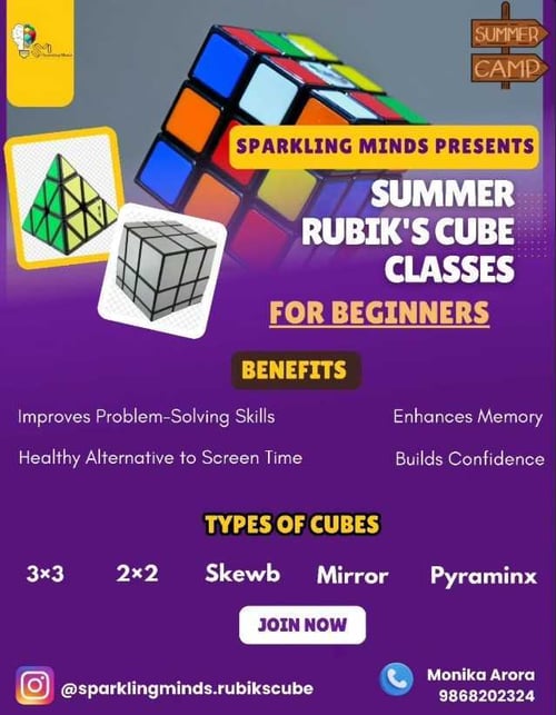 Sparkling minds-Summer Rubiks Cube Classes