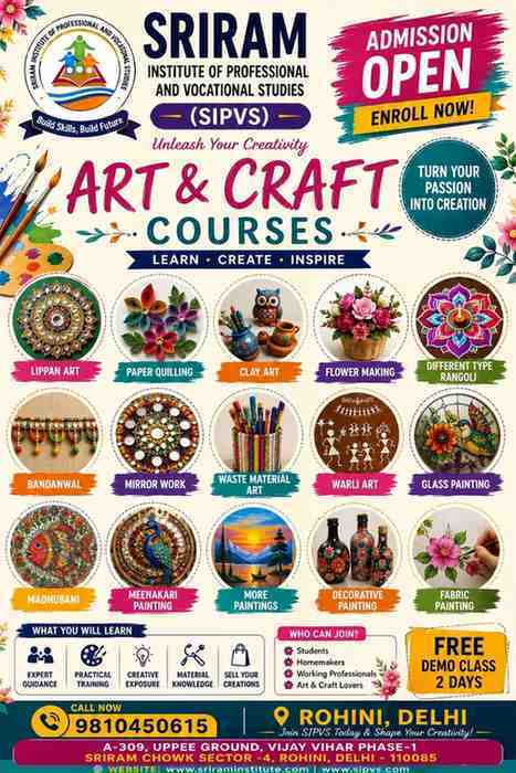 Sriram Institute of Professional and Vocational St-Art and Craft Courses for Kids