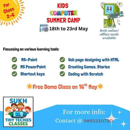 Sukh Tiny Techies Classes-Kids Computer Summer Camp 2026