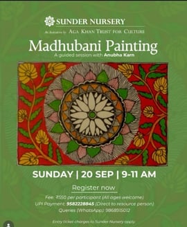 Sunder Nursery Park-Madhubani Painting Workshop for Kids