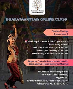 Swaraa and Thaalaa Cultural Academy-Online Bharatanatyam Classes