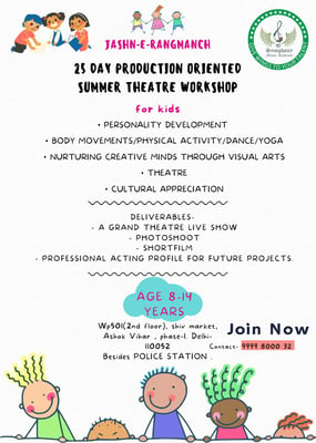 Symphony Music Academy-Jashn-e-Rangmanch summer theatre workshop for kids