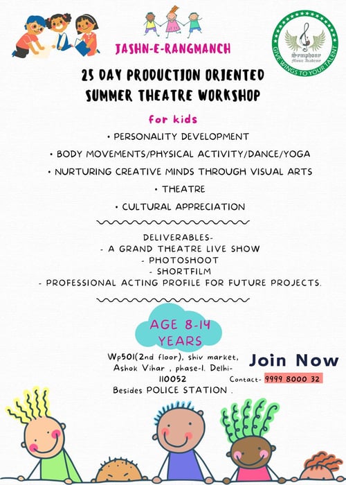 Symphony Music Academy-Jashn-e-Rangmanch summer theatre workshop for kids