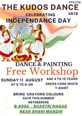 THE KUDOS DANCE-Independence day celebration Dance & Painting Free Workshop