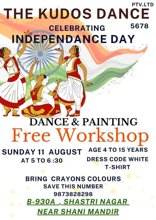 THE KUDOS DANCE-Independence day celebration Dance & Painting Free Workshop