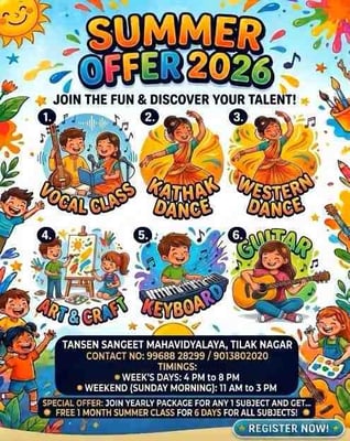 Tansen Sangeet Mahavidyalaya-Summer Camp 2026-(Tilak Nagar)