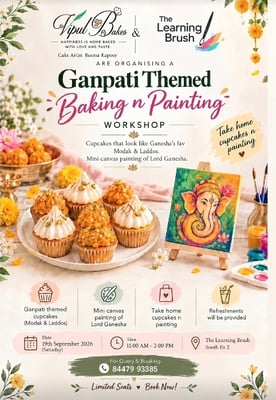 The Learning Brush-Ganpati Themed Baking and Painting Workshop
