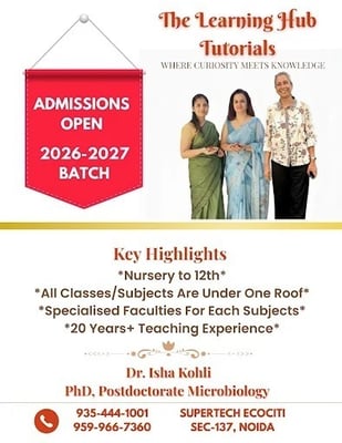 The Learning Hub Tutorials-Admissions Open 2026-27