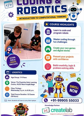 The Popsicles Early Learning Centre-Coding and Robotics Course