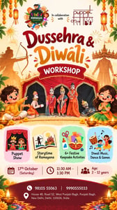 The Popsicles Early Learning Centre-Dussehra and Diwali Festive Workshop for Kids