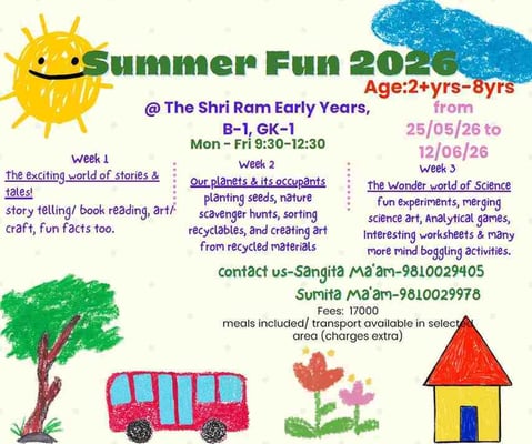 The Shri Ram Early Years-Summer Fun 2026