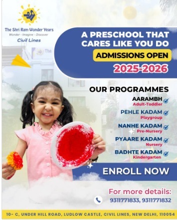 The Shri Ram Wonder Years  -  Admissions Open For Kids