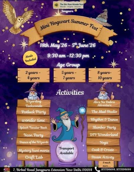 The Shri Ram Wonder Years-Mini Hogwarts Summer Fest (Jangpura)