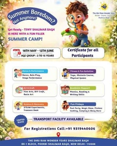 The Shri Ram Wonder Years-Shalimar bagh-Summer Camp 2026