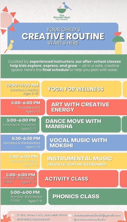 The Wonder Nest Play School  -  After School Program